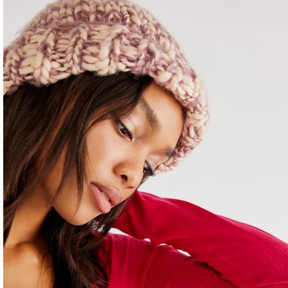 Free People Homespun Knit Beanie - Rose
